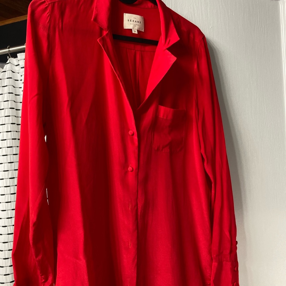 Sezane silk top, sz 36